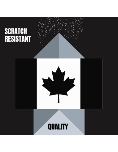 Calcomanías de la Bandera Canadiense Mate Negro - Paquete de 3