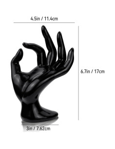 Soporte de Joyería en Forma de Mano Yuntop Negro 11.4x17cm 2