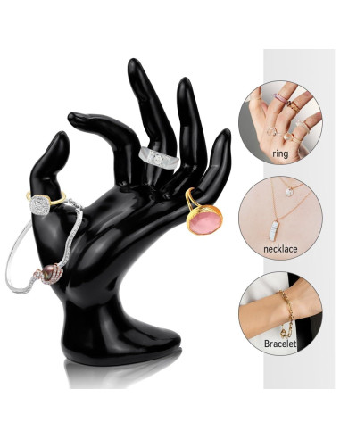 Soporte de Joyería en Forma de Mano Yuntop Negro 11.4x17cm
