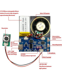 Módulo de Sonido XLW 16MB con Altavoz y Grabación 16 Min 2