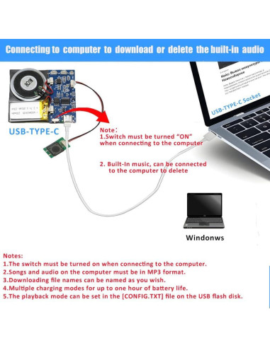 Módulo de Sonido XLW 16MB con Altavoz y Grabación 16 Min