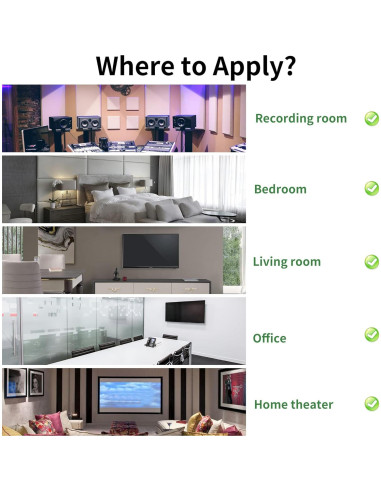 Paneles Acústicos VANCORE 6 Piezas 40x30cm Aislamiento Sonoro