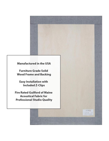 Panel Acústico Absorbente ATS Acoustics 61x91x5 cm Humo Azul