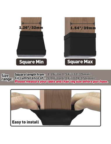 16 Protectores de Piso de Silicona Cuadrados Uukyttrium - Antirayaduras