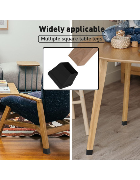 16 Protectores de Piso de Silicona Cuadrados Uukyttrium - Antirayaduras