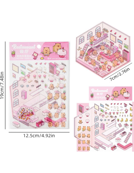 8 Juegos de Pegatinas 3D DIY Gincevhy para Decorar Escenas 8 Juegos de Pegatinas 3D DIY Gincevhy para Decorar Escenas