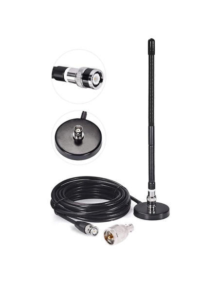 Antena CB CORONIR 27MHz con Base Magnética y Cable 3m