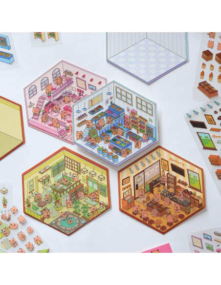 8 Juegos de Pegatinas 3D DIY Gincevhy para Decorar Escenas 8 Juegos de Pegatinas 3D DIY Gincevhy para Decorar Escenas