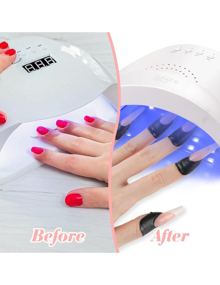 100 Protectores de Esmalte de Uñas YUXIANLB - Silicona Negra