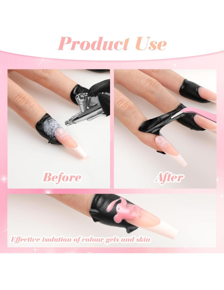 100 Protectores de Esmalte de Uñas YUXIANLB - Silicona Negra