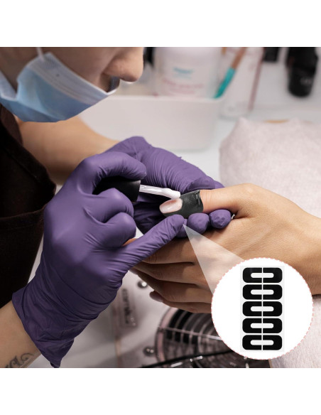 100 Protectores de Esmalte de Uñas YUXIANLB - Silicona Negra