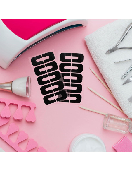 100 Protectores de Esmalte de Uñas YUXIANLB - Silicona Negra