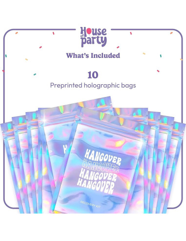 Kit de Resaca House of Party 10 Piezas Holográficas 5x7