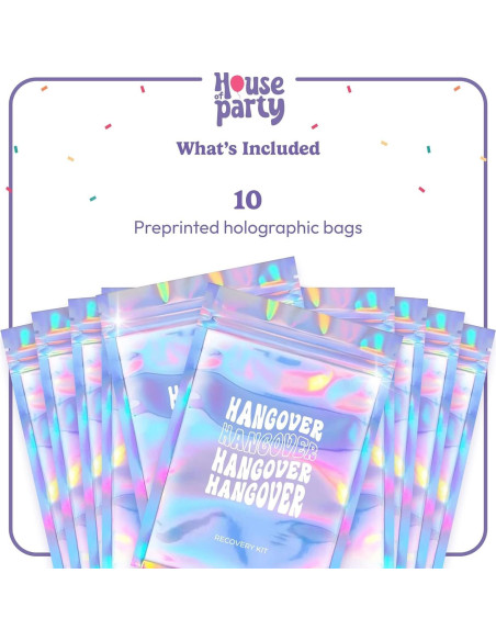 Kit de Resaca House of Party 10 Piezas Holográficas 5x7