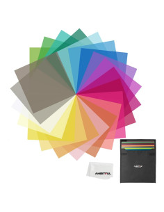 Juego de Filtros de Gel de Color AMBITFUL 22pcs 30x30cm