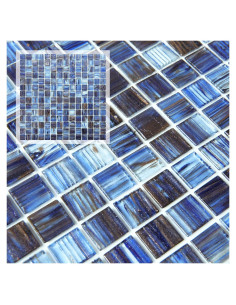 Azulejo de vidrio autoadhesivo CASAPALACE 30.48x30.48 cm azul