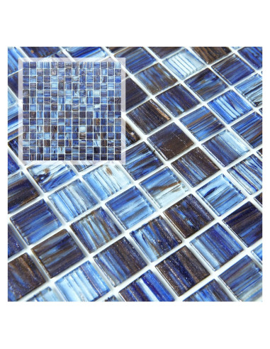 Azulejo de vidrio autoadhesivo CASAPALACE 30.48x30.48 cm azul