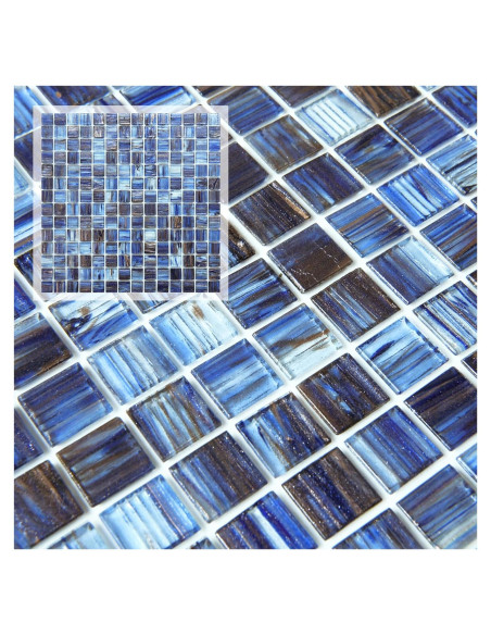 Azulejo de vidrio autoadhesivo CASAPALACE 30.48x30.48 cm azul