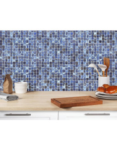 Azulejo de vidrio autoadhesivo CASAPALACE 30.48x30.48 cm azul 2