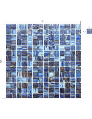 Azulejo de vidrio autoadhesivo CASAPALACE 30.48x30.48 cm azul