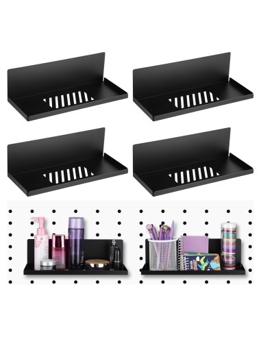 Estanterías Magnéticas Therwen para Cocina - Paquete de 4, 30x12x9 cm, Negro