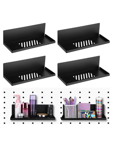 Estanterías Magnéticas Therwen para Cocina - Paquete de 4, 30x12x9 cm, Negro