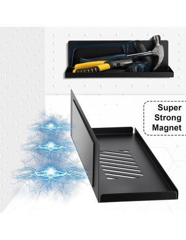 Estanterías Magnéticas Therwen para Cocina - Paquete de 4, 30x12x9 cm, Negro