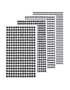 Calcomanías de Rhinestone Negro MECCANIXITY 3584 Pcs 3-6 mm