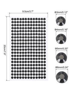 Calcomanías de Rhinestone Negro MECCANIXITY 3584 Pcs 3-6 mm 2