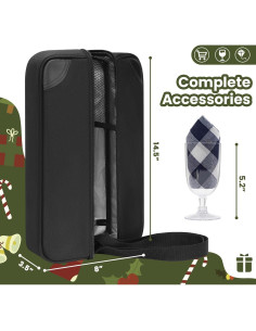 Bolsa de vino ALLCAMP negra con enfriador y utensilios 2