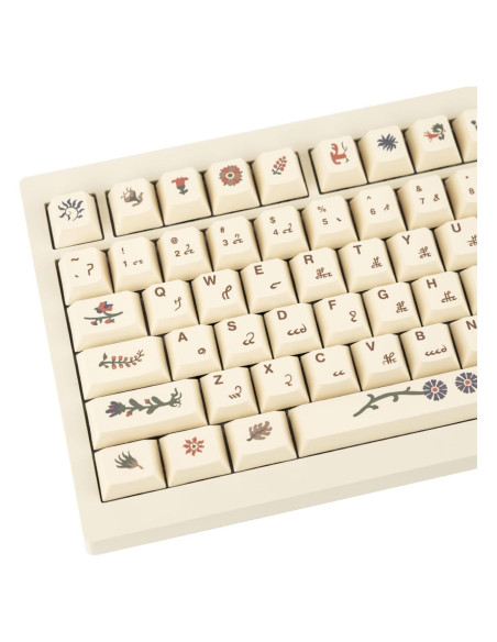 135 Teclas PBT Retro Beige GEKUCAP para Teclados Mecánicos