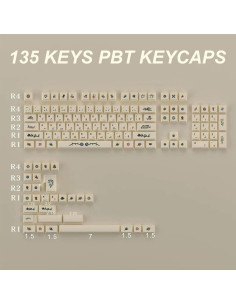 135 Teclas PBT Retro Beige GEKUCAP para Teclados Mecánicos 2