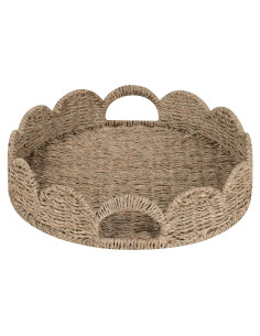 Bandeja Redonda de Mimbre StorageWorks 33 cm Natural
