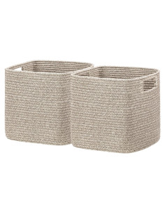 Cestas de Almacenamiento UBBCARE 28 cm, 2-Pack de Algodón Marrón