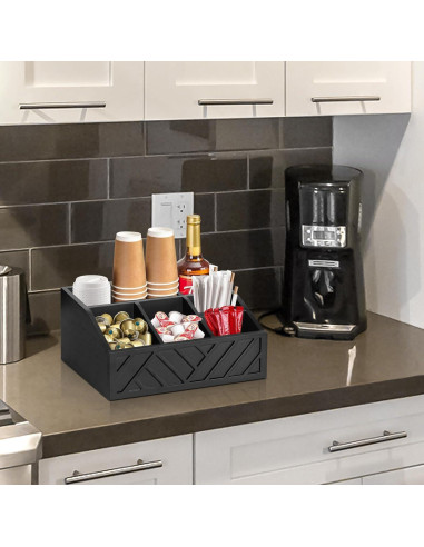 Organizador de café negro Ukonvi para cápsulas y accesorios