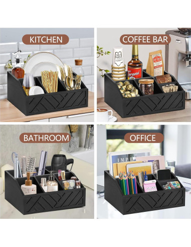 Organizador de café negro Ukonvi para cápsulas y accesorios