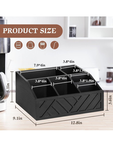 Organizador de café negro Ukonvi para cápsulas y accesorios