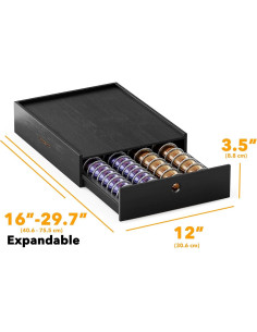 Soporte de Cápsulas de Café SpaceAid de Bambú Negro para Nespresso Vertuo 2