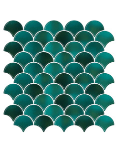 Azulejo Autoadhesivo VEELIKE Escamas de Pescado Verde 30.48cm