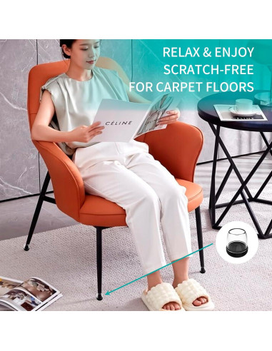 16 Deslizadores de Pierna de Silla GAGUIUP para Alfombra 1.27-1.78cm