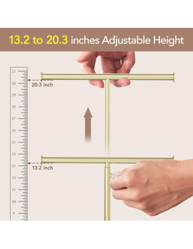 Organizador de Joyas Josmimic Dorado Ajustable 48 cm