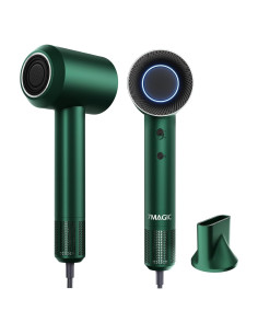 Secador de Pelo 7MAGIC 1400W Verde, Motor Sin Escobillas, Bajo Ruido