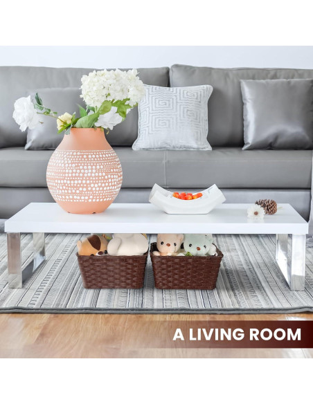 Cestas de Almacenamiento de Mimbre Onlytak Marrón 30x30x15 cm Paquete de 2