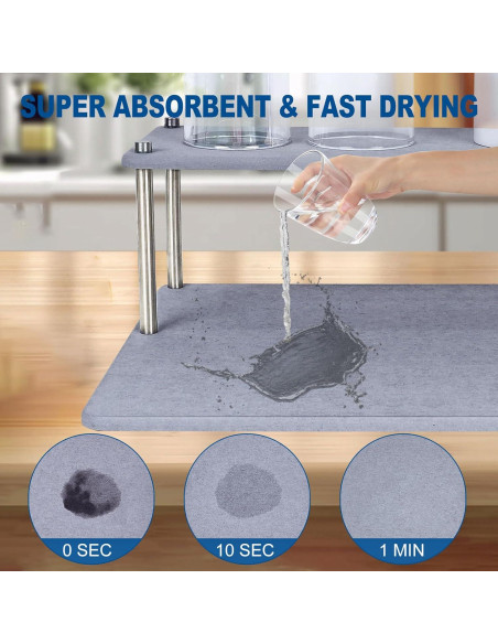 Alfombrilla de Secado de Piedra EOZAIYO 39.9x30 cm Antideslizante