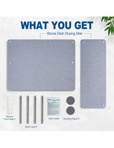 Alfombrilla de Secado de Piedra EOZAIYO 39.9x30 cm Antideslizante