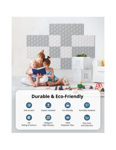 Paneles Aislantes Autoadhesivos Kuchoow 12 Piezas 30.48cm Negro