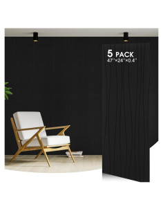 Paquete de 5 Paneles Acústicos Coume 119.4x59.9 cm Autoadhesivos