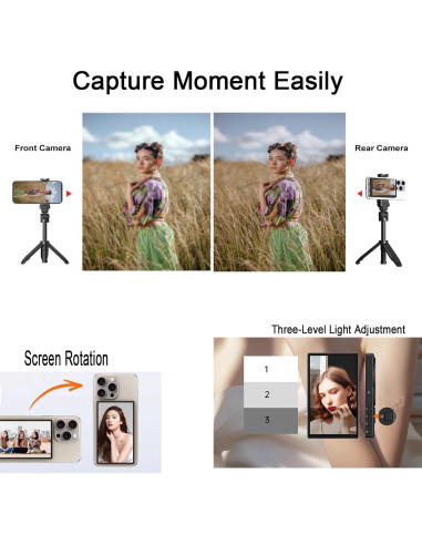 Monitor Selfie Magnético Genérico para iPhone - 10.1 cm