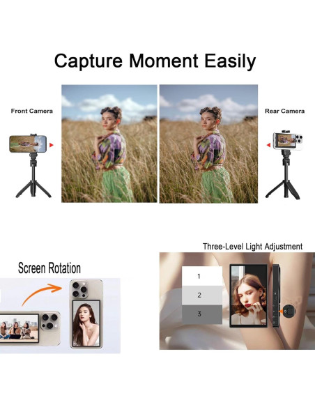 Monitor Selfie Magnético Genérico para iPhone - 10.1 cm Monitor Selfie Magnético Genérico para iPhone - 10.1 cm