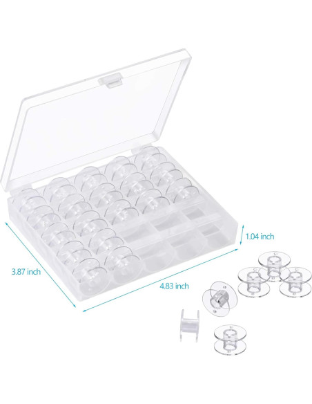 Bobinas para Máquina de Coser Eoehro 25 Pcs con Caja